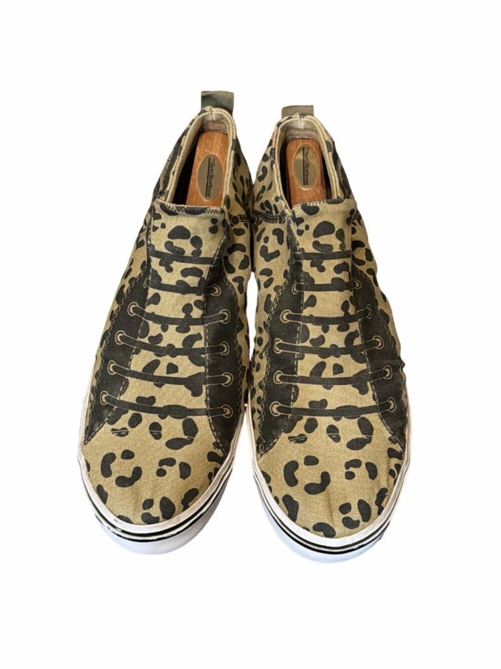 Diesel S-Imaginee Low Slip-on Sneakers Leopard Print Canvas - Size 45 US 11 EUC